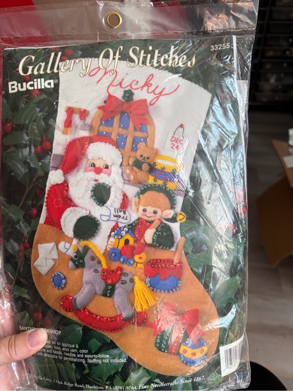 Bucilla Red Santa & Elf Christmas Stocking Kit - Gallery of Stitches